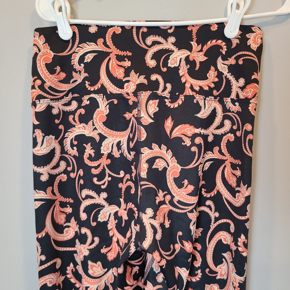 Beach Riot Leggings Black Orange Paisley Womens Extra Large - Picture 5 of 10